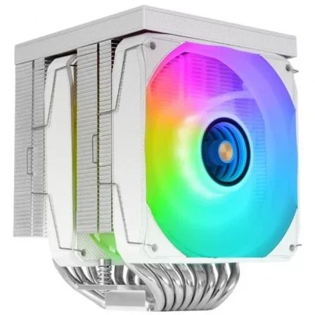 Mars Gaming Disipador CPU MCPU-LCDPRO / Blanco / Dual-Tower, 8 Heatpipes, Pantalla LCD XL, Hasta 380W TDP, Compatible con Intel y AMD